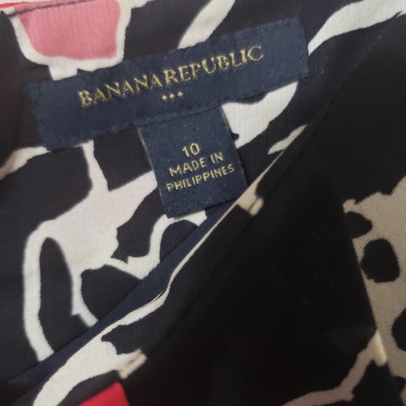 Pretty Navy Pinks & Green Floral Dress by Banana Republic Size 10 - Picture 9 of 9